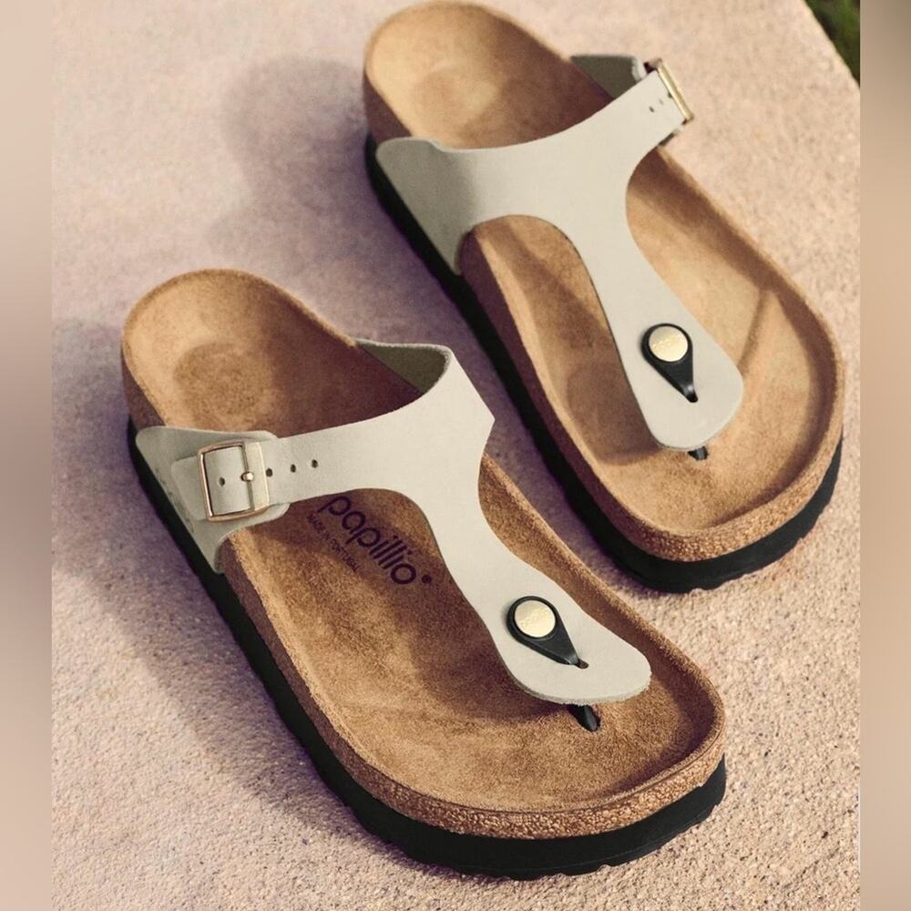 PAPILLIO By BIRKENSTOCK GIZEH PLATFORM NUBUCK  EUCALYPTUS SZ 42 Women’s Sz 11